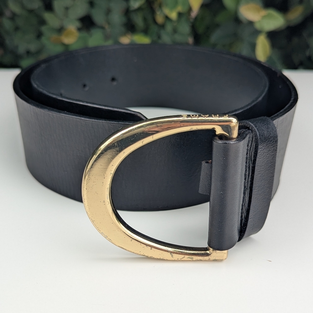 Frame Denim Black and Gold Belt